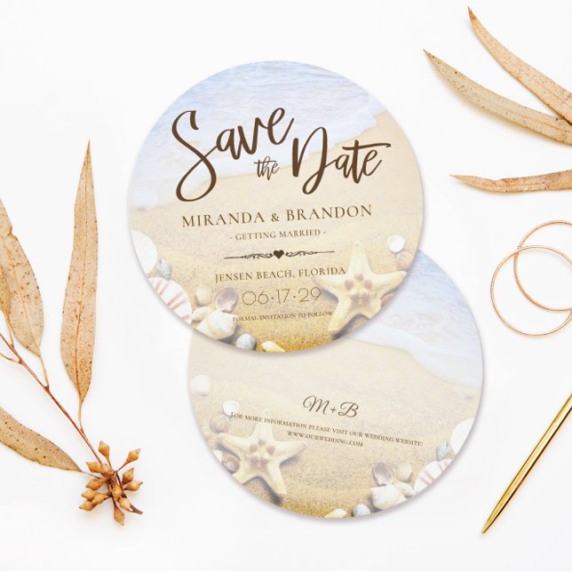 Tropical Beach Wedfish Save the Date Card (Von Creator hochgeladen)