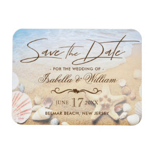 Tropical Beach Wedfish Save the Date Magnet