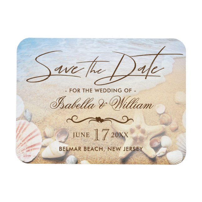 Tropical Beach Wedfish Save the Date Magnet (Horizontal)