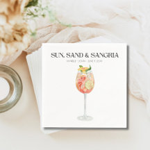 Tropical Beach Wedk Drink Bar Napkins