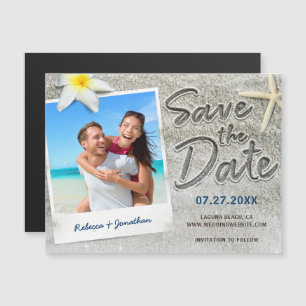 Tropical Beach Wedro Foto Save the Date Magneteinladung
