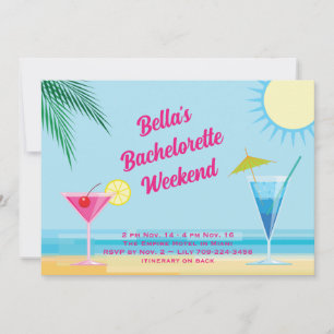 Tropical Beach Weekend Bachelorette Einladung