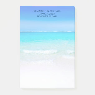 Tropical Beach with a Turquoise Sea Wedding Post-it Klebezettel