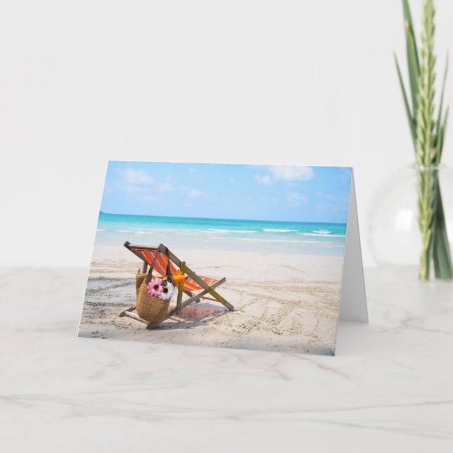 Tropical Beaches | Beach Chair on Sand Karte (Vorderseite)