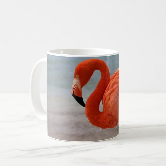 Tropical Beaches Caribbean Flamingo, Aruba Kaffeetasse (Vorderseite Links)