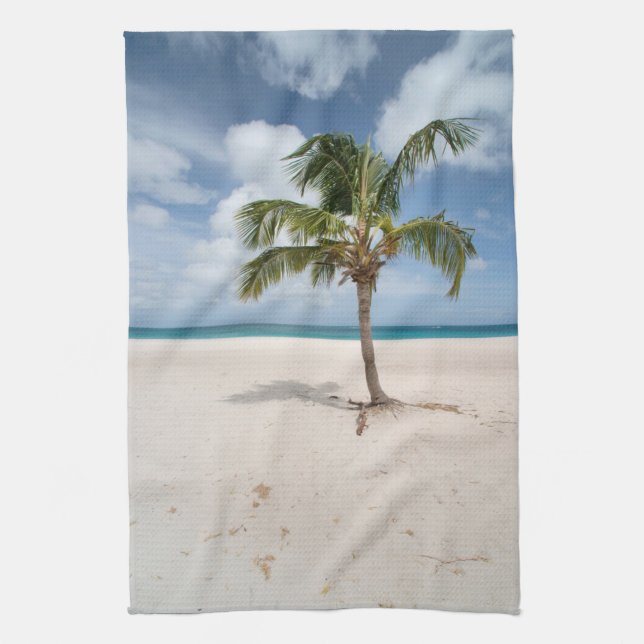Tropical Beaches | Eagle Beach, Aruba Geschirrtuch (Vertikal)