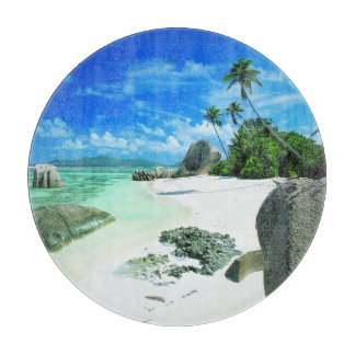 Tropical Beaches La Digue Island Schneidebrett