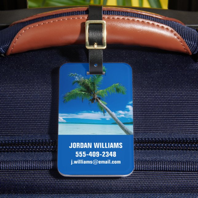 Tropical Beaches Motu Tofari Beach, Bora Bora Gepäckanhänger (Vorderseite Insitu 2)