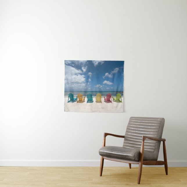 Tropical Beaches | Palm Beach, Aruba Wandteppich (Beispiel (Horizontal))