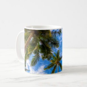 Tropical Beaches Palm Trees on Blue Sky Kaffeetasse