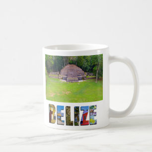 Tropical Belize Ancient Mayan Ruin Tempel Foto Kaffeetasse
