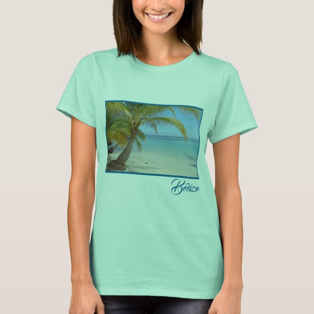 Tropical Belize Beach Caribbean Sea Seascape T-Shirt (Vorderseite)