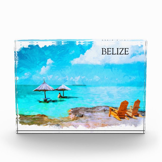 Tropical Belize Beach Vacation Fotoblock (Vorderseite)