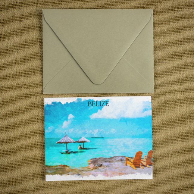 Tropical Belize Beach Vacation Postkarte (belize tropical beach view postcard)