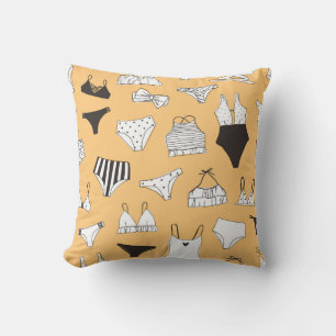 Tropical Bikini: Von Hand Gezeichnet Sommermuster Kissen