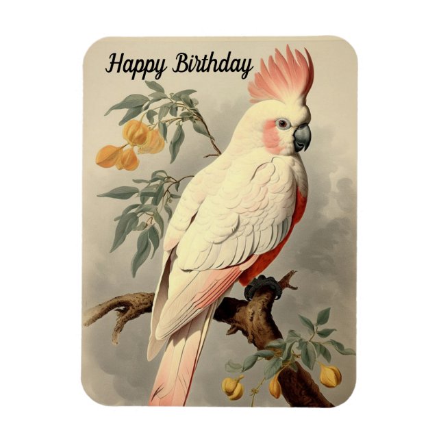 Tropical Bird Birthday Foto Magnet (Vertikal)