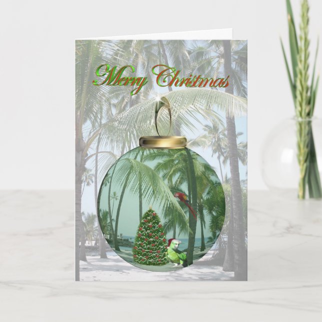 Tropical Bird Christmas Card Feiertagskarte (Vorderseite)