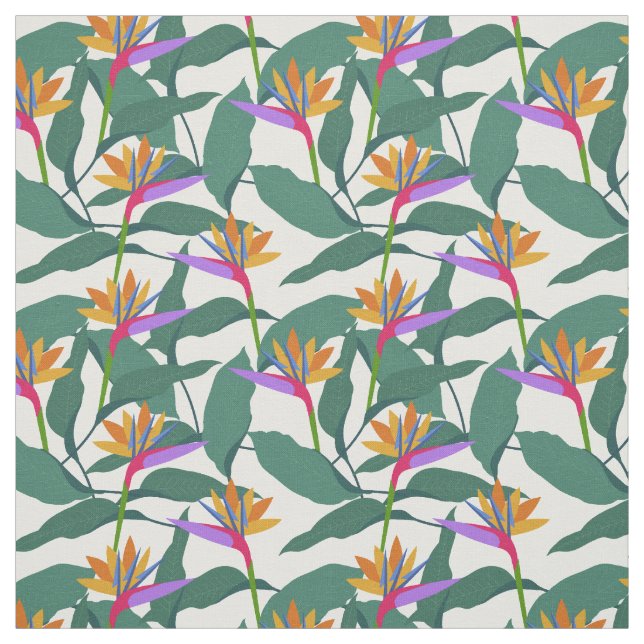 Tropical Bird of Paradise Floral Pattern Stoff (Muster)