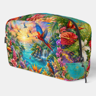 Tropical Birds Dopp Kit | Colorful Floral Toiletry Waschbeutel