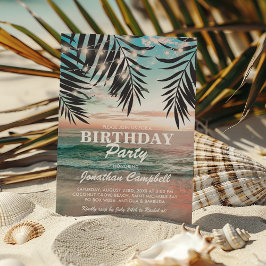 Tropical Birthday Beach Party | Lichtzeichenfolge Einladung