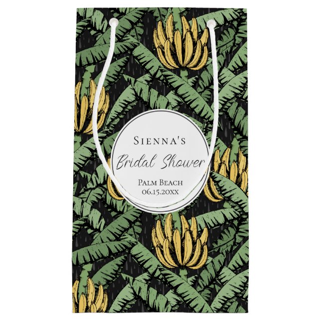 Tropical Black Banana Blätter Bachelorette Kleine Geschenktüte (Vorderseite)