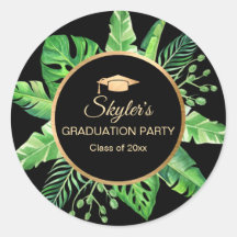 Tropical Black Gold Graduation Party