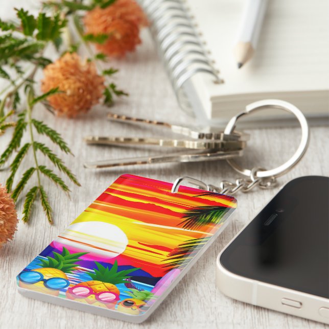 TROPICAL BLISS FOR PINEAPPLES FAMILY  SCHLÜSSELANHÄNGER (Vorderseite rechts)