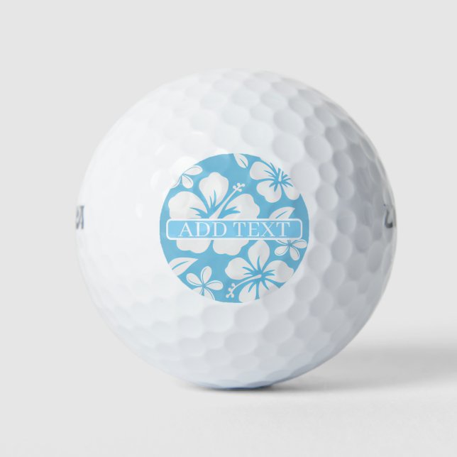 Tropical Blue Beach Blume Golfball (Vorderseite)