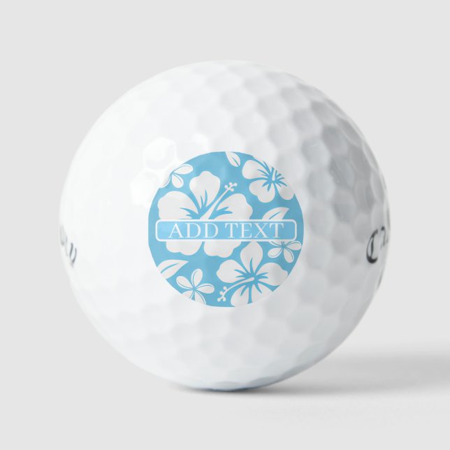 Tropical Blue Beach Blume Golfball (Vorderseite)