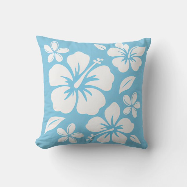 Tropical Blue Beach Blume Kissen (Vorderseite)