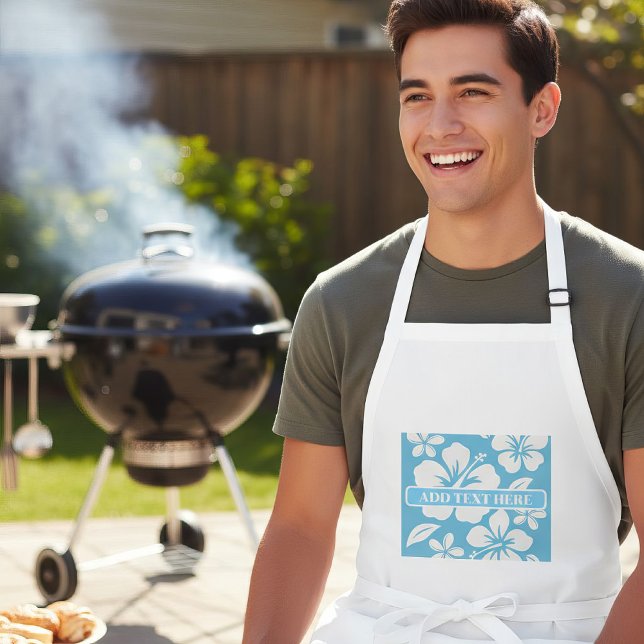 Tropical Blue Beach Blume Lange Schürze (Von Creator hochgeladen)