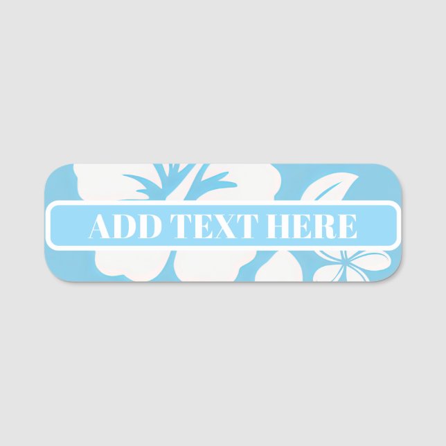Tropical Blue Beach Blume Namensschild (Vorderseite)