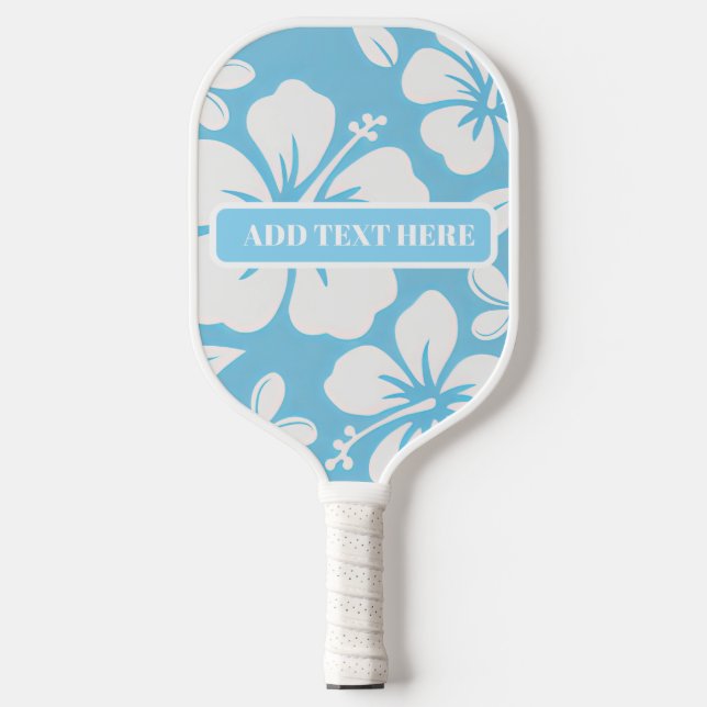 Tropical Blue Beach Blume Pickleball Schläger (Vorderseite)