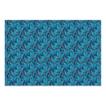 Tropical Blue Blätter mit goldenen Konturen Muster