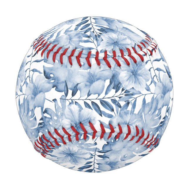 Tropical Blue Flowers Baseball (Vorderseite)