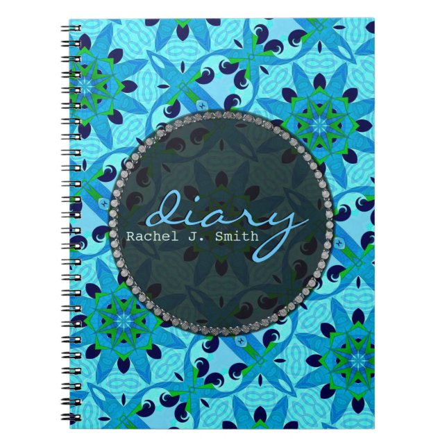 Tropical Blue Geoflora Diary Notebook Notizblock (Vorderseite)