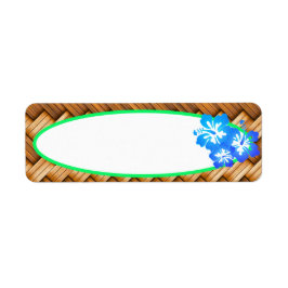 Tropical Blue Hibisken Blume Retro Style Label