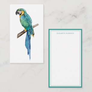 Tropical Blue Macaw Personalisiert Mitteilungskarte