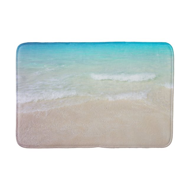 Tropical Blue Ocean and Beach Sand Badematte (Vorderseite)