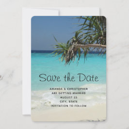Tropical Blue Ocean Beach Scene Foto Hochzeit Save The Date