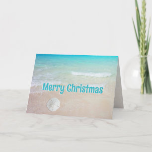 Tropical Blue Ocean Beaches Christmas Cards Feiertagskarte