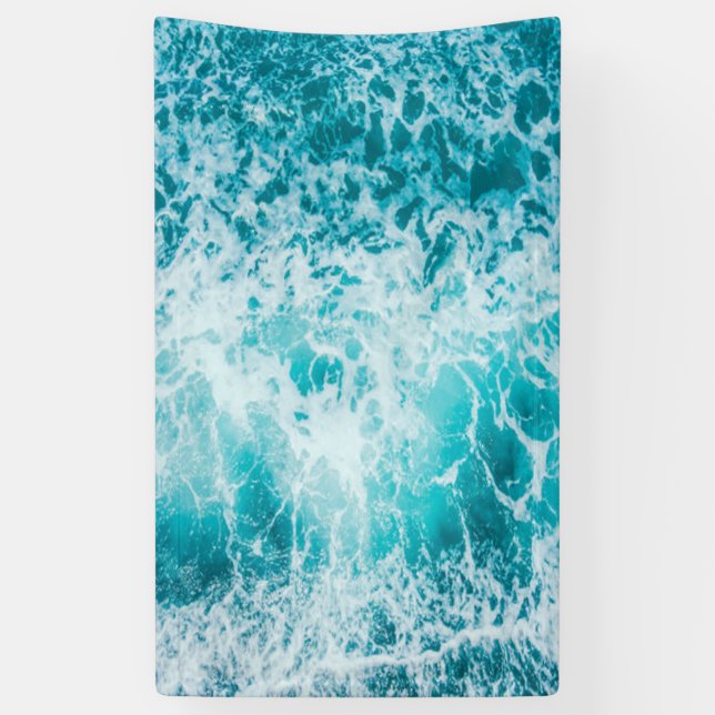 Tropical Blue Ocean Waves Banner (Vertikal)