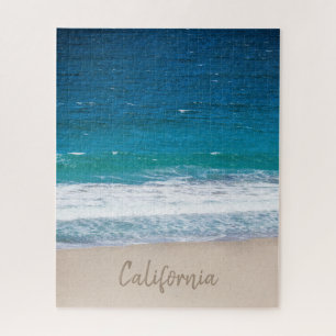Tropical Blue Ocean Waves Custom California Beach Puzzle