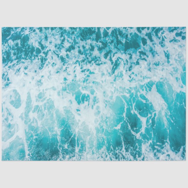 Tropical Blue Ocean Waves Seidenpapier (Vorderseite)