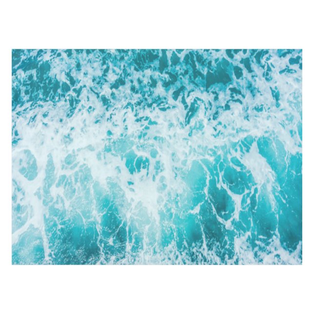 Tropical Blue Ocean Waves Tischdecke (Vorderseite (Horizontal))