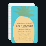 Tropical Blue Pineapa Baby Dusche laden ein Einladung<br><div class="desc">Tropisch blaue und gelbe Ananas Design Babydusche Party Einladung in grauer Tinte in einem handgeschriebenen Schriftart gedruckt. Die umgekehrte Seite der Einladung ist die Koordination von blau-weiß Streifen Design. Passen Sie diese Einladung an, indem Sie den Text an Ihre Bedürfnisse anpassen. Um weitere Anpassungen vorzunehmen, wählen Sie die Schaltfläche Anpassen...</div>