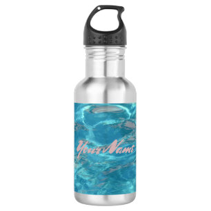 Tropical Blue Rippling Water Personalisiert Edelstahlflasche