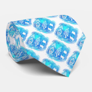 Tropical Blue Surfboard Summer Beach Novelty Krawatte