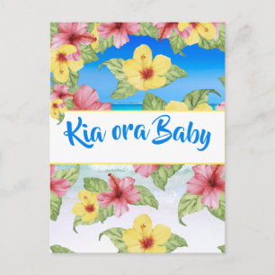 Tropical Blume Baby Shower Beach Kia Ora Baby Postkarte