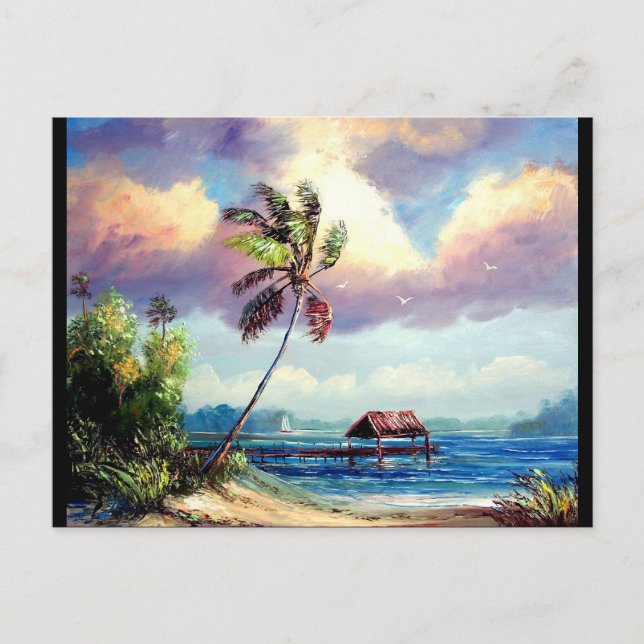 Tropical Boat House Postkarte (Vorderseite)